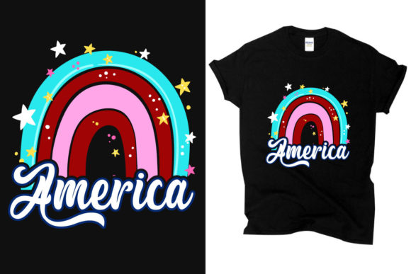 4thof July - Rainbow: A Vibrant T-Shirt Design for Creative Brands