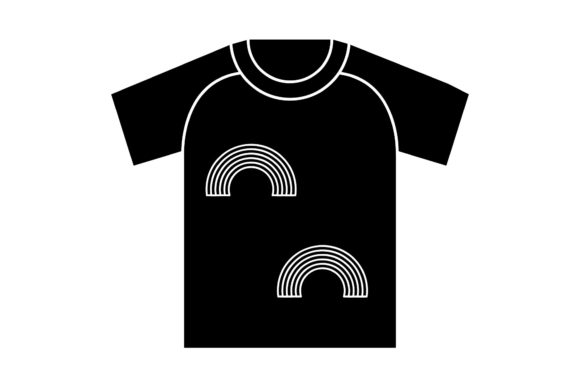 A Black Filled Rainbow Icon Design for Graphics and Merch