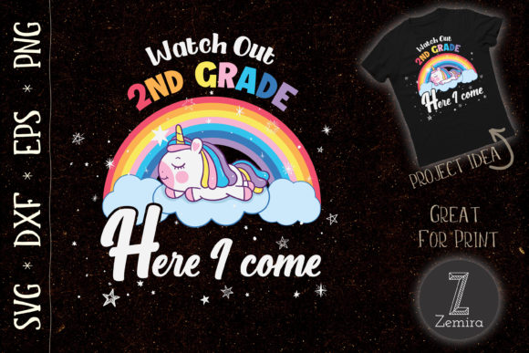 A Design Asset Review: WATCH out 2nd Grade Unicorn Rainbow Graphics