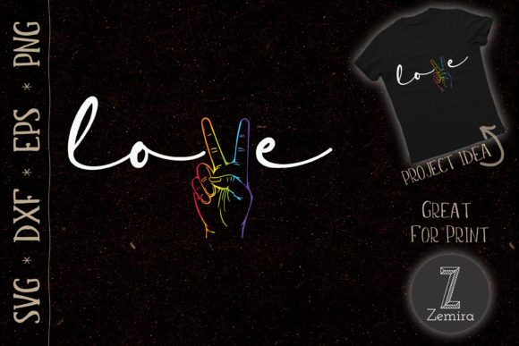 A Love Peace Sign Rainbow Graphic for Brand Identity & T-Shirt Designs