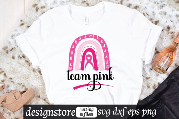 A Professional Designer's Take on the Team Pink Rainbow SVG Graphics for T-Shirt Designs