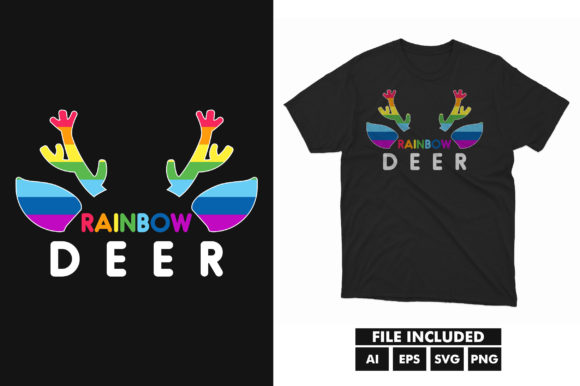A Rainbow Deer Pride T-Shirt Design as Versatile Brand Graphics