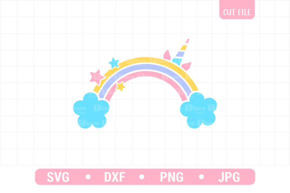 A Rainbow & Unicorn Horn Graphic for T-Shirt Designs