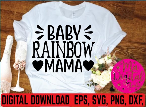 Baby Rainbow Mama Svg: A Versatile T-Shirt Design Graphic