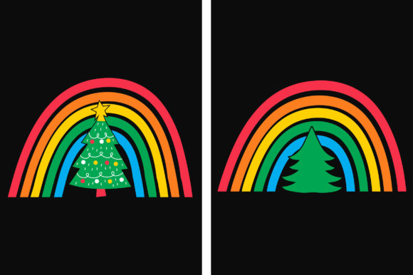Christmas Rainbow T-shirt SVG Design for Creative Graphics