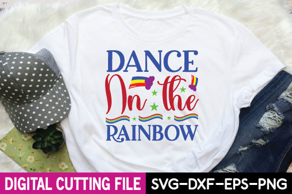 Dance on the Rainbow: A Versatile Graphic for Modern T-Shirt Designs