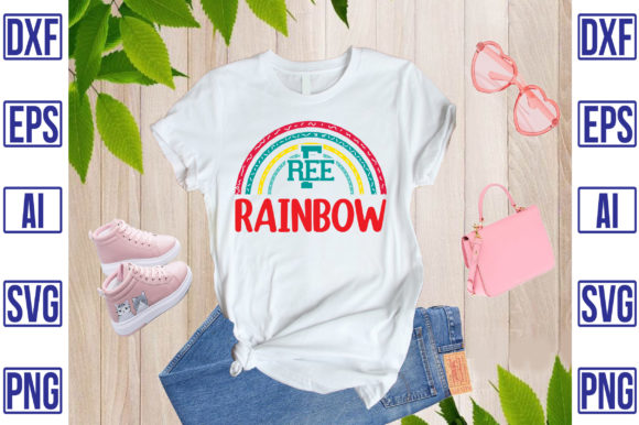 Free Rainbow: A Graphic Asset for Dynamic T-Shirt Designs