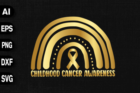 Gold Rainbow for Childhood Cancer Awareness