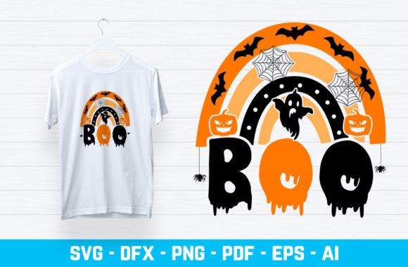 Halloween Boo Rainbow T-Shirt: A Vibrant Graphics Asset