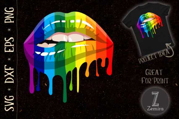 LGBT Rainbow Lip: A Bold T-Shirt Design for Pride