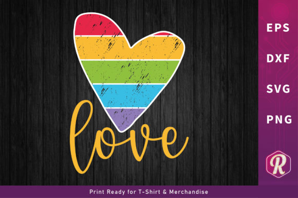 Love Rainbow T-shirt: A Versatile Graphic for Crafts and Commerce