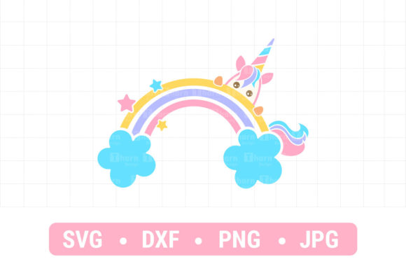 Rainbow Cute Unicorn Baby SVG for T-Shirt Designs