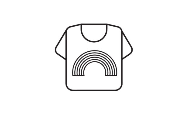 Rainbow Icon Graphics: A Black Line Design for Product Creators
