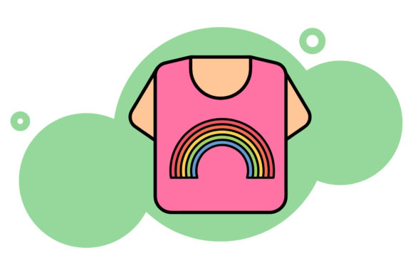 Rainbow Icon T-shirt Background: A Versatile Graphics Asset