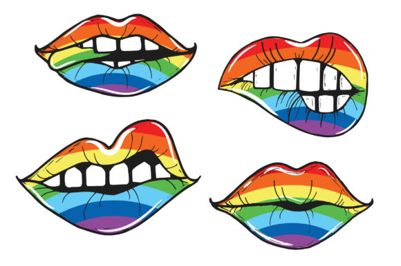 Rainbow Lips Kisses Clipart: A Graphics Asset for Craft & Brand Stories