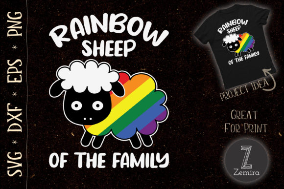 Rainbow Sheep of the Family: A Versatile LGBT T-Shirt Design