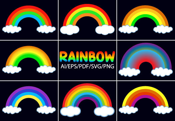 Rainbow T-shirt Graphics: A Versatile Print Template for Creatives