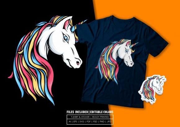 Rainbow Unicorn T-shirt Design for Creative Graphics
