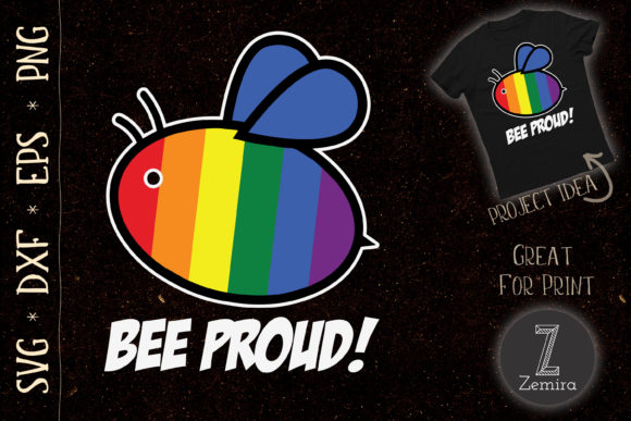 Reviewing Pride Design with Bee in LGBT Rainbow for T-Shirt Designs