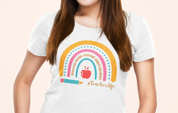 Teacher Life Svg Teacher Rainbow Boho: Perfect for T-Shirt Designs and Graphics