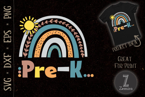 Using the Pre K Rainbow Teacher School Graphic for T-Shirt Designs